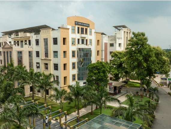 KIET academic block surrounded by trees