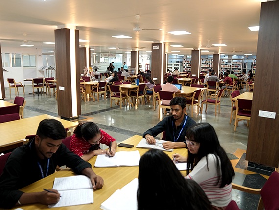 Students studying in the KIET library